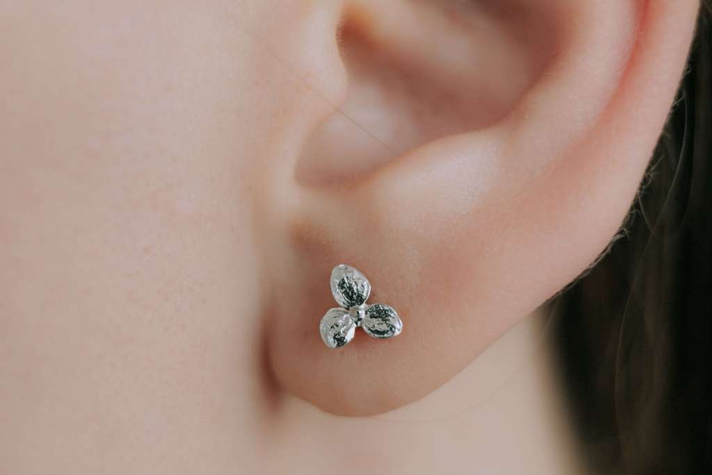 Пусеты "Гортензии" мини, серебро 925