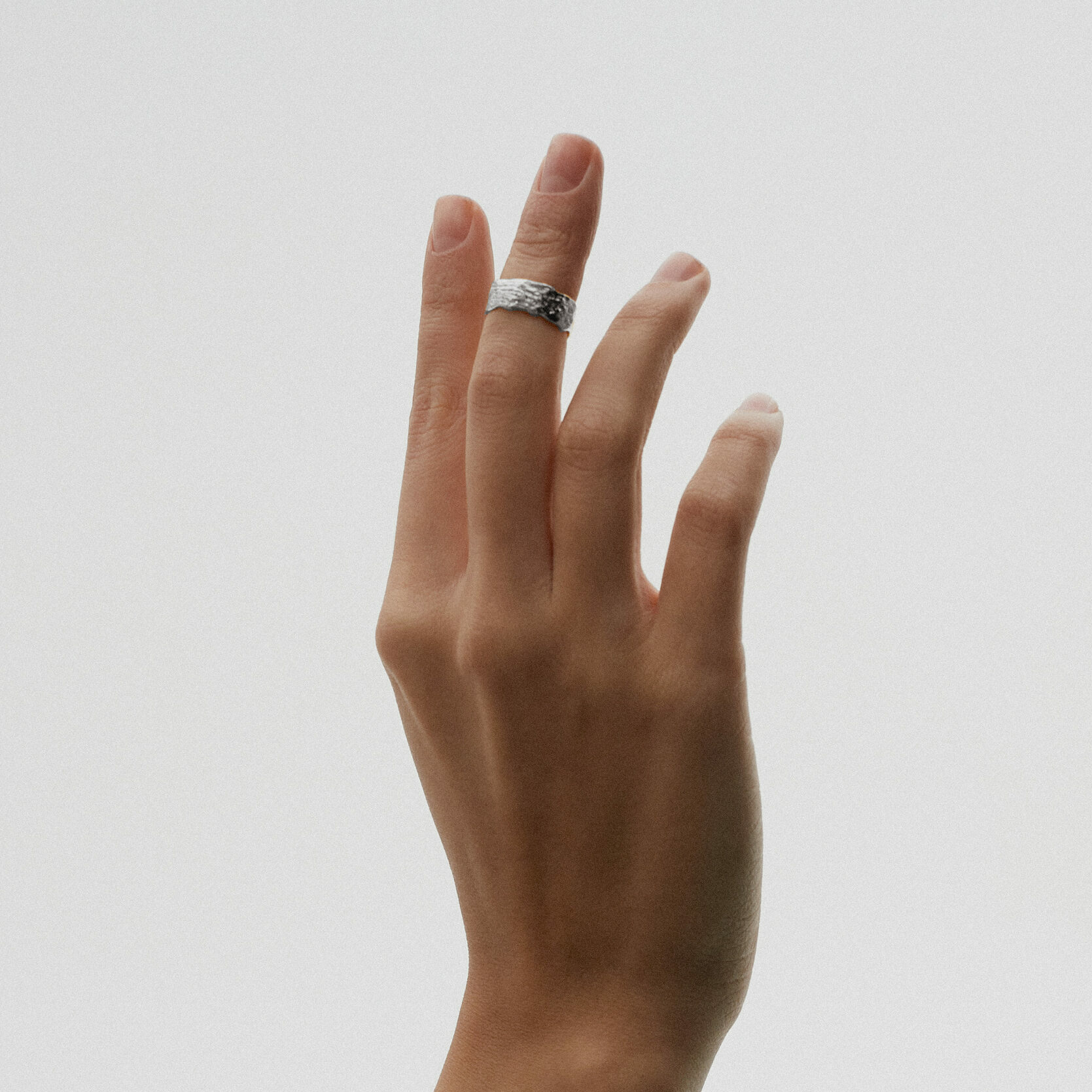 Кольцо на фалангу "кора" узкое, серебро 925