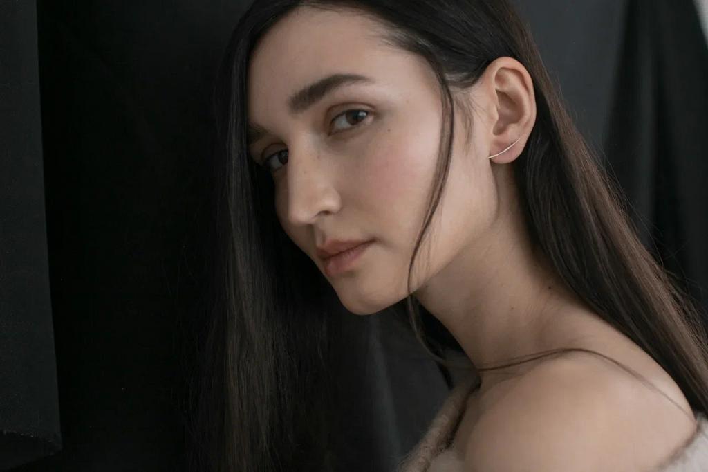 Серьги травинки большие,  серебро 925