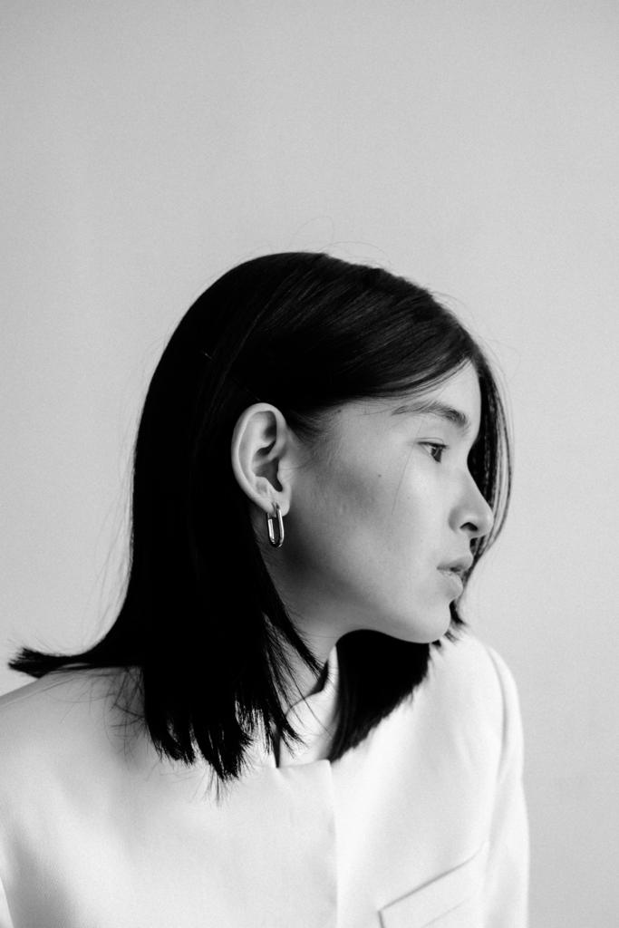 Серьги крупное  звено, серебро 925