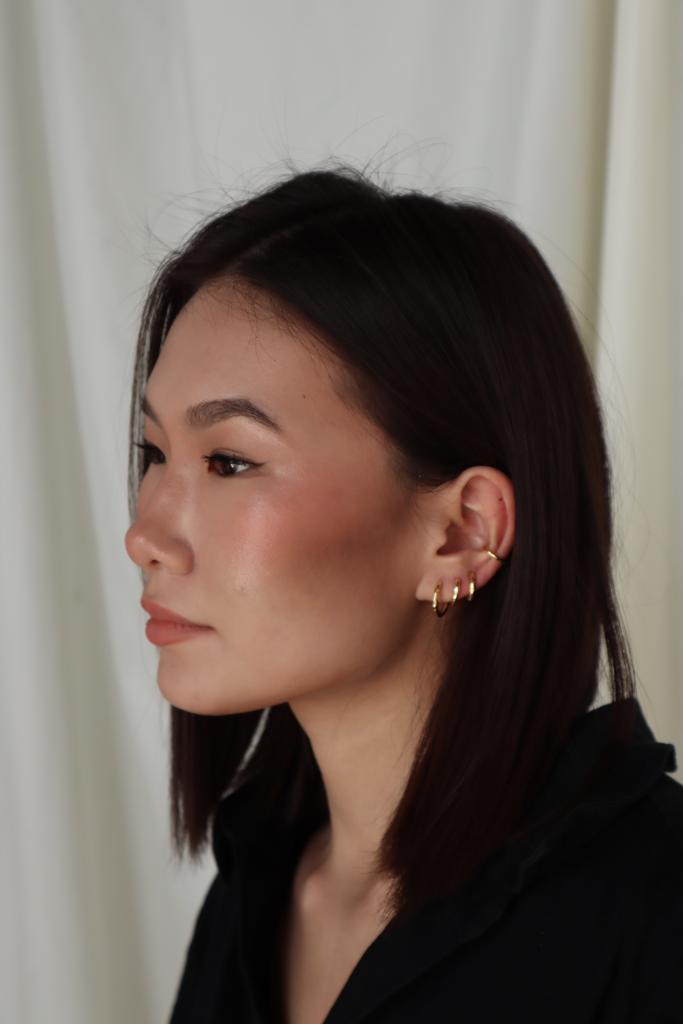 Серьги колечки Simple Textured, серебро 925