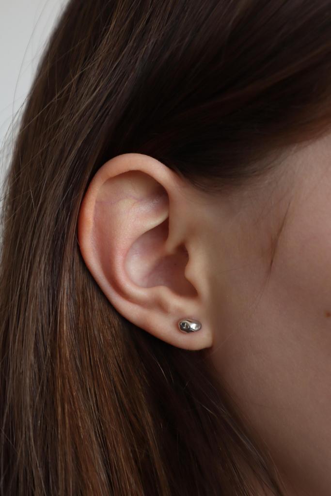 Пусеты Pebble, серебро 925