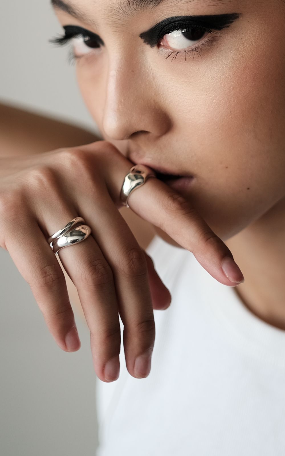 Сет из двух колец Joint, серебро 925