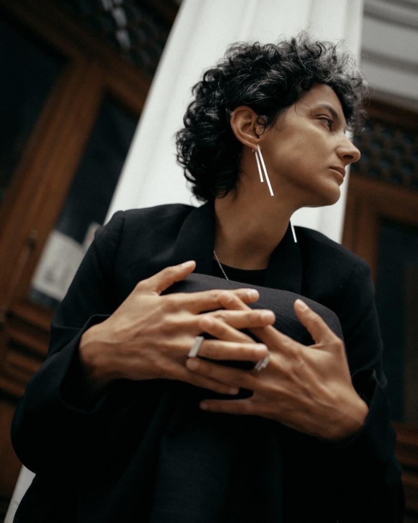 Серьги №21 длинные двойные прямые