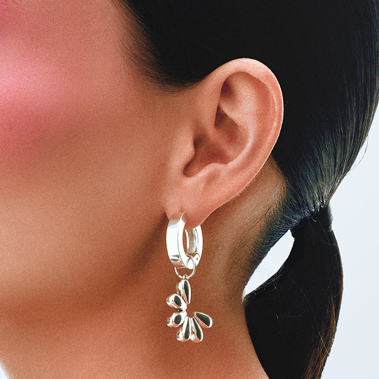 Серьги – хупы большие с подвеской