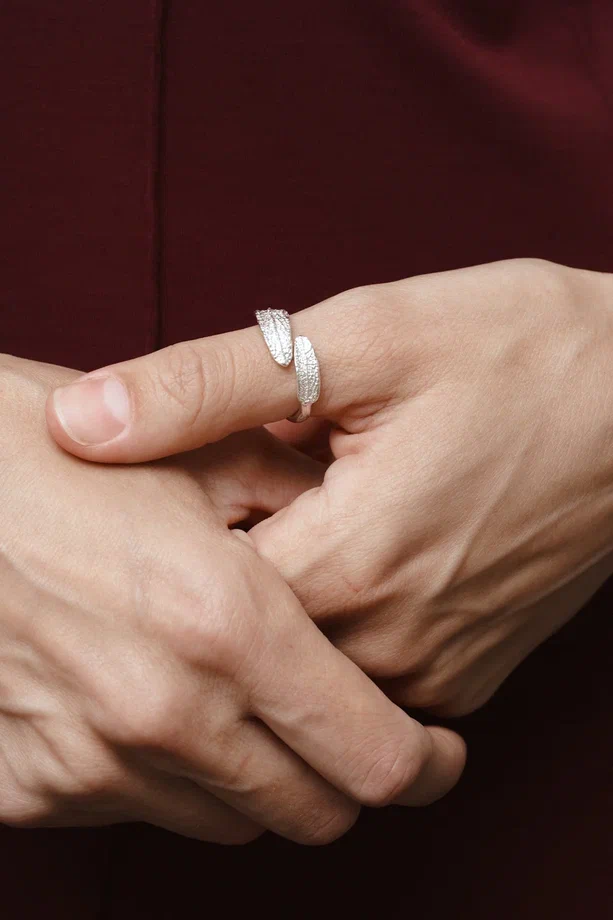 Кольцо "Крапива" , серебро 925,р17