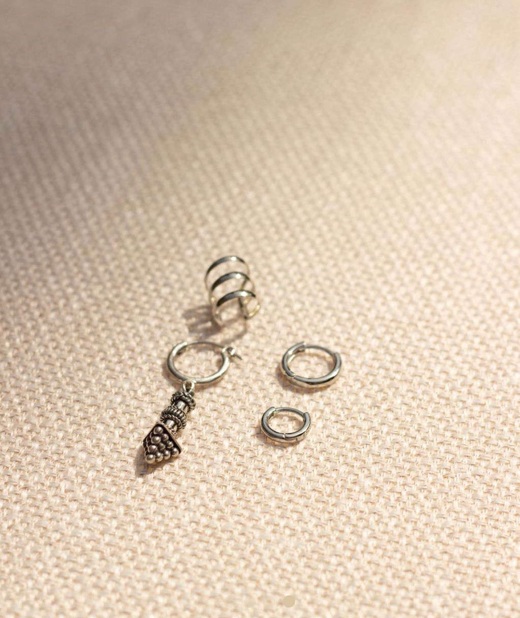 Моносерьга Tengerim с комплектом , серебро 925