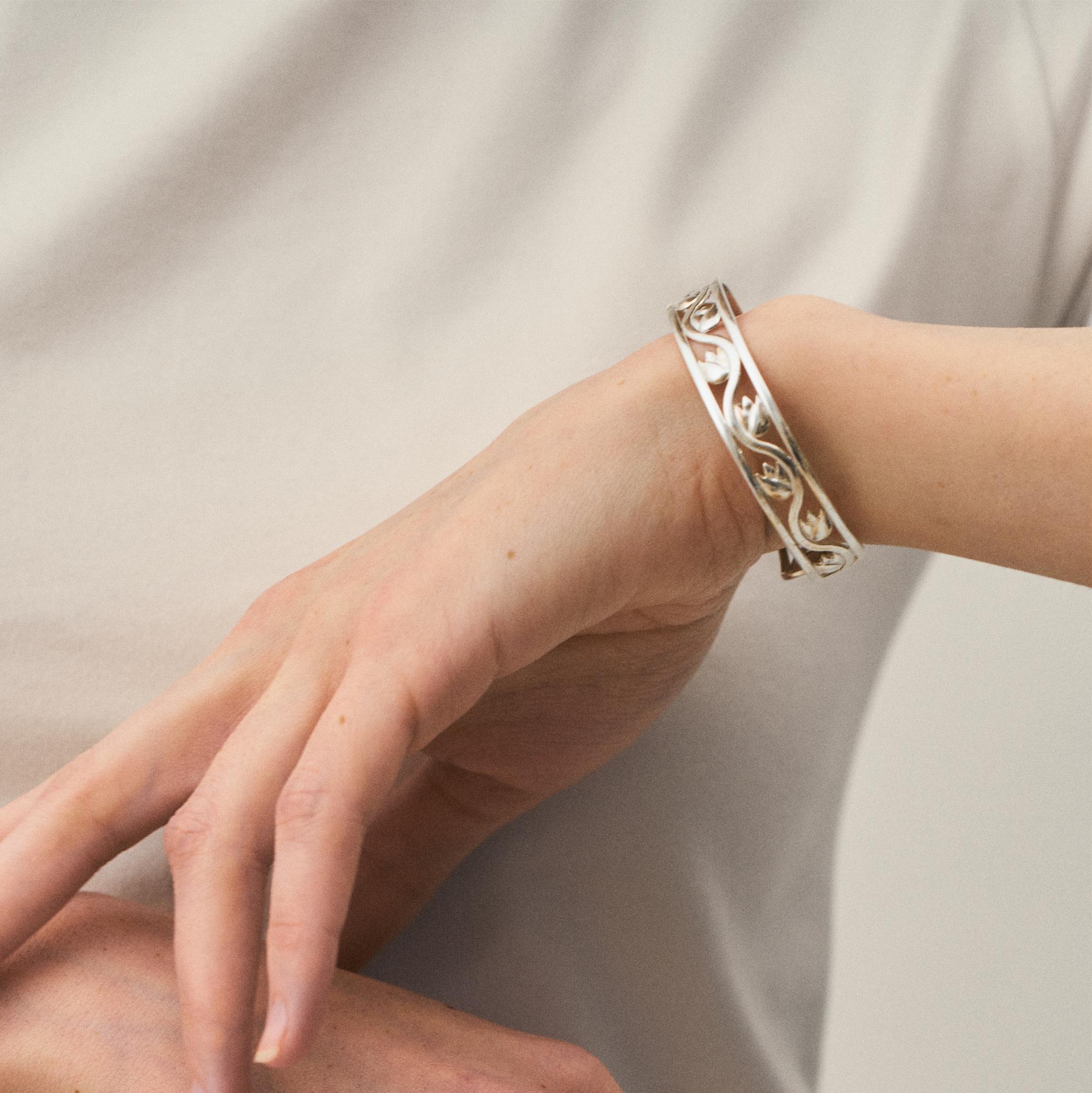 Браслет "Тюльпан" , серебро 925