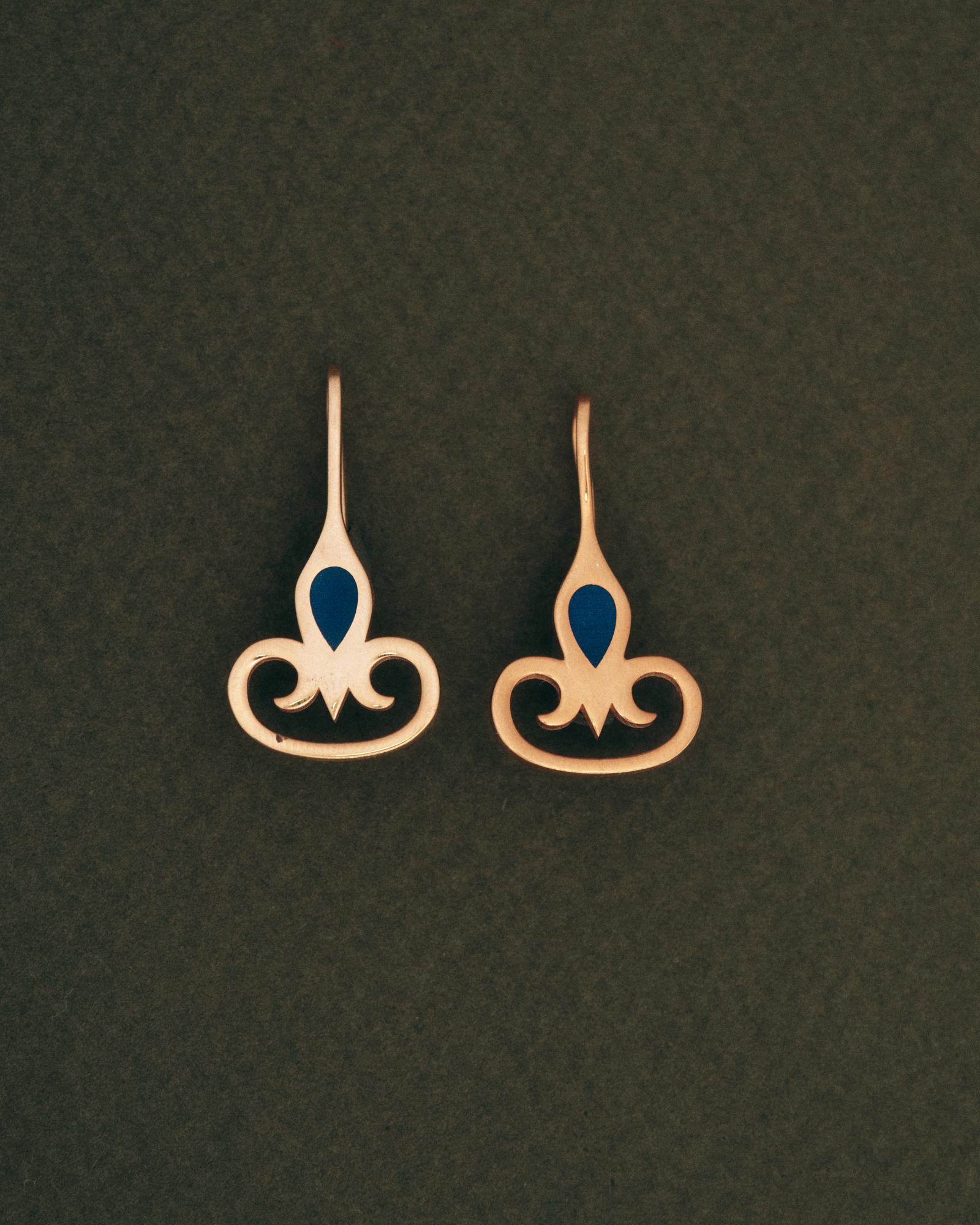 Серьги "Тюльпан" , серебро 925 + позолота