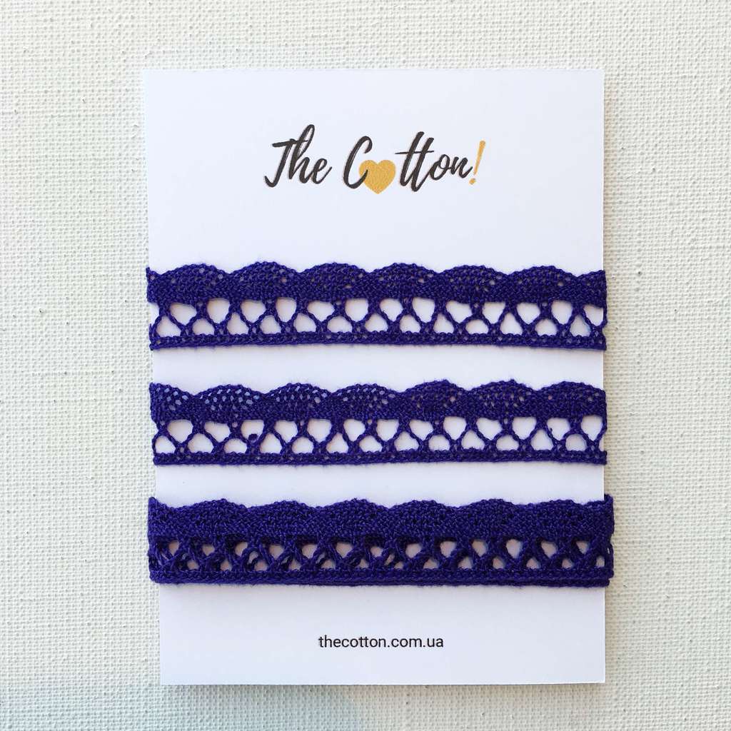 Кружево хлопковое, для шитья и рукоделия, 18 мм, Чехия - Цвет фиолетовый