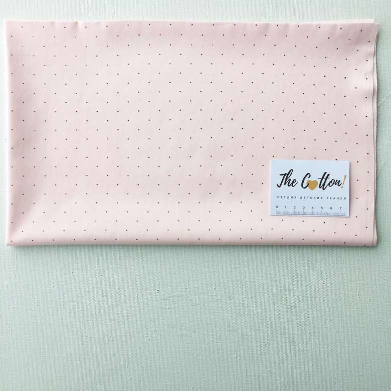 14.101.1. Бавовна Сатин - Крапки коричневі на пудрово-рожевому