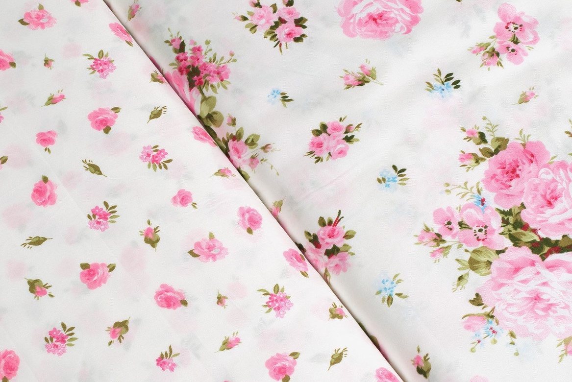 14.216. Сатин - Садові рожеві трояндочки