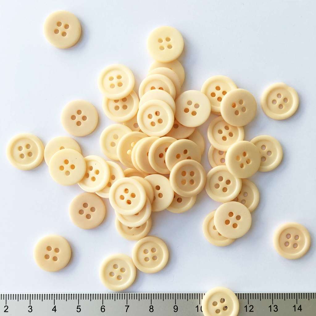 Пуговицы для шитья и рукоделия, пластиковые, 15 мм - Песочный