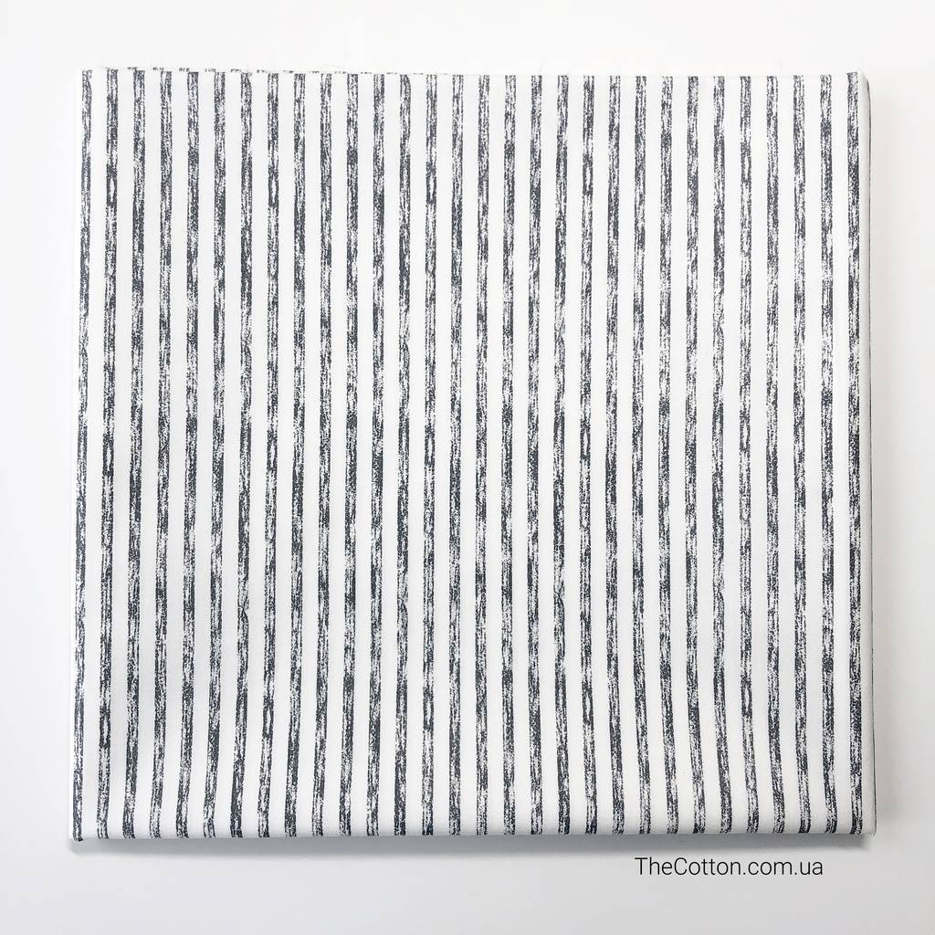 14.125.1. Відрізи бавовни – Сатин – Смужка розмита 3 мм, чорна