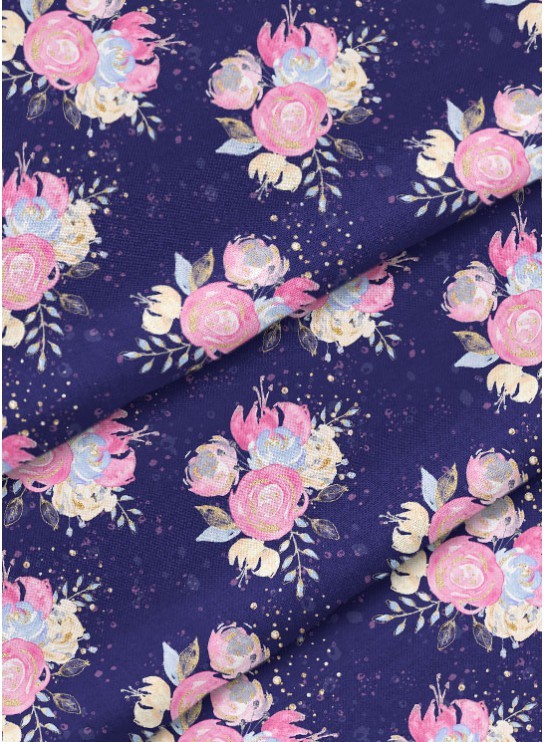 10.113. Відрізи – Преміум-бавовна – Букет на синьому.