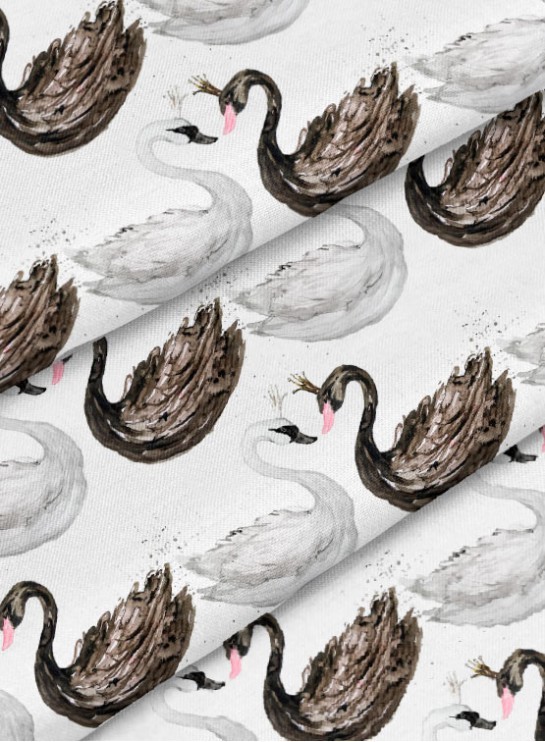10.93. Відрізи - Преміум-бавовна - Білі та чорні лебеді
