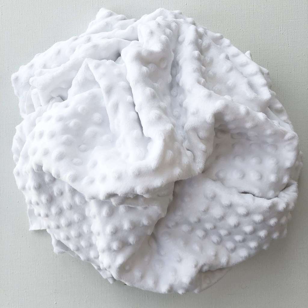 Плюш Minky Dots - минки точки, минки пупырка - Белый