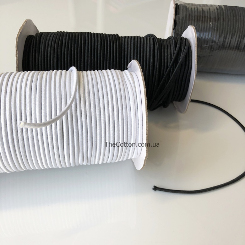 72.02.- Гумка кругла, 3 мм - біла (1 м / 10 м)