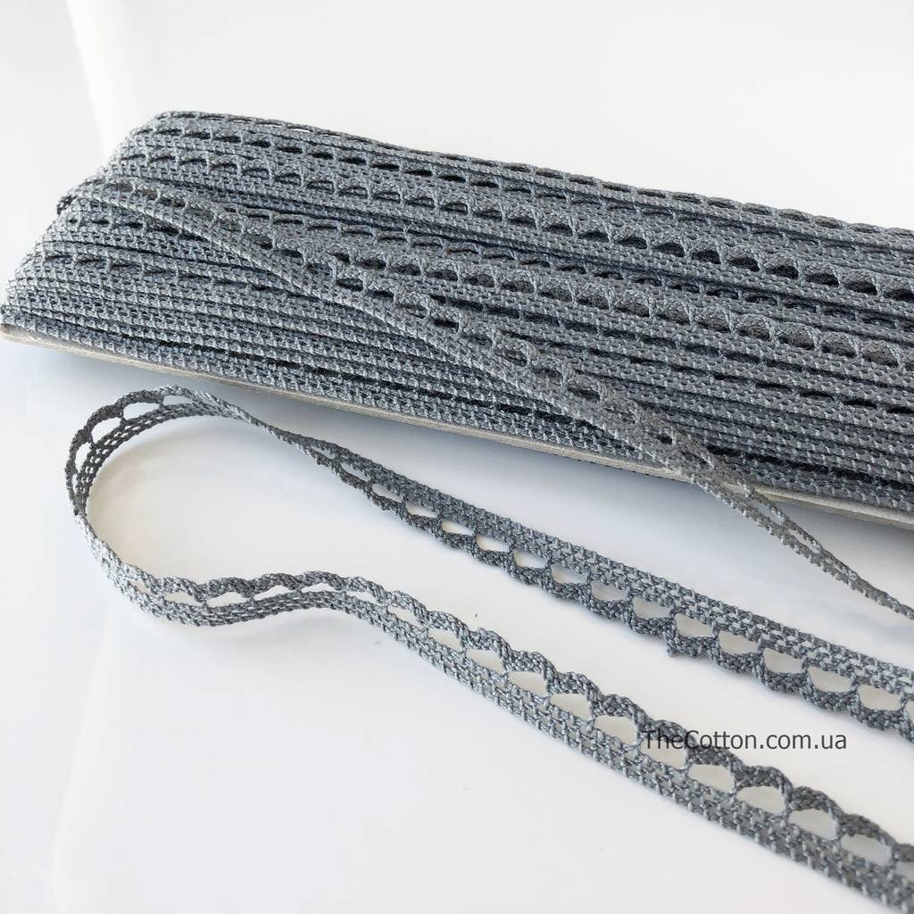 75.1.3. Мереживо бавовняне, 10 мм - Сірий