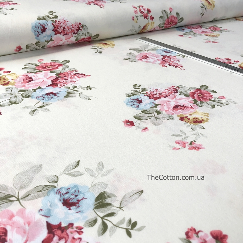 14.254.2. Бавовна Сатин - Весняні букети на молочному