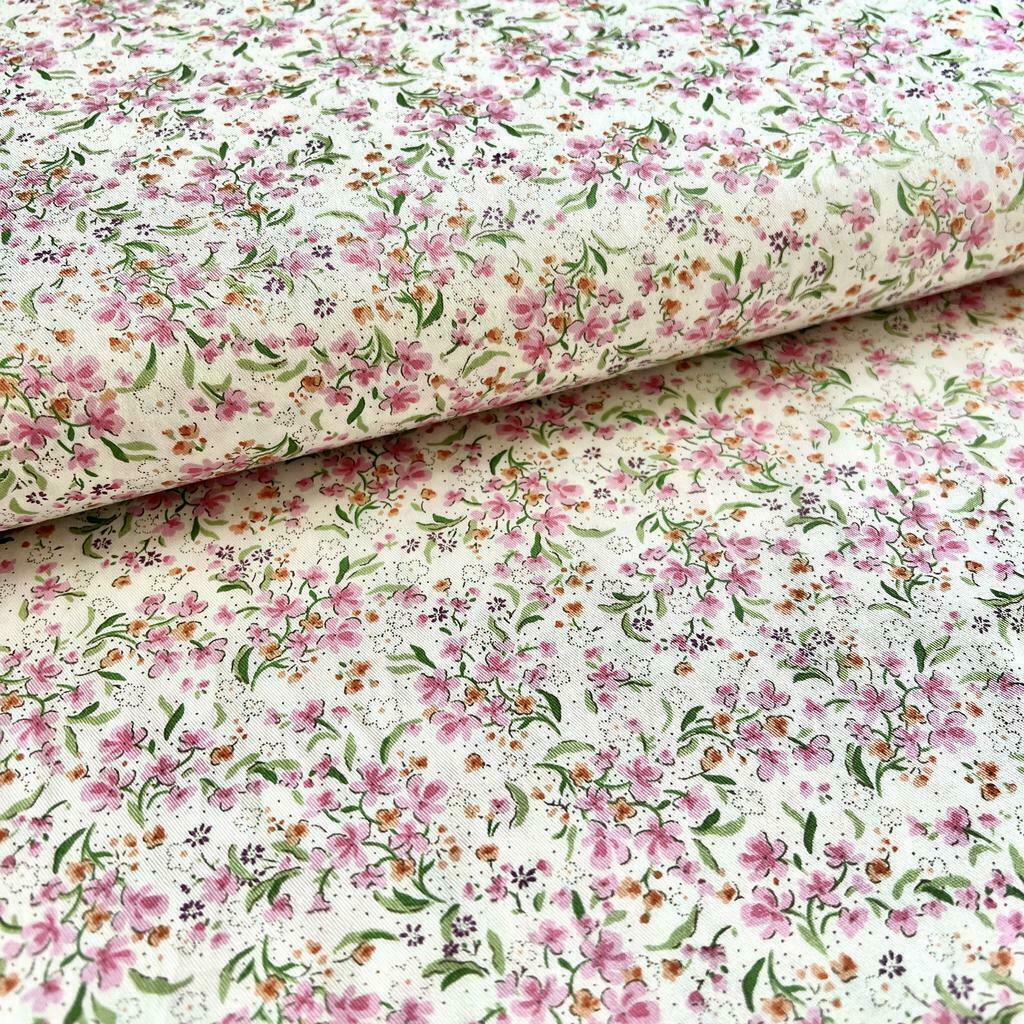14.291.20. Відрізи бавовни - Сатин - Дрібні рожеві квіти