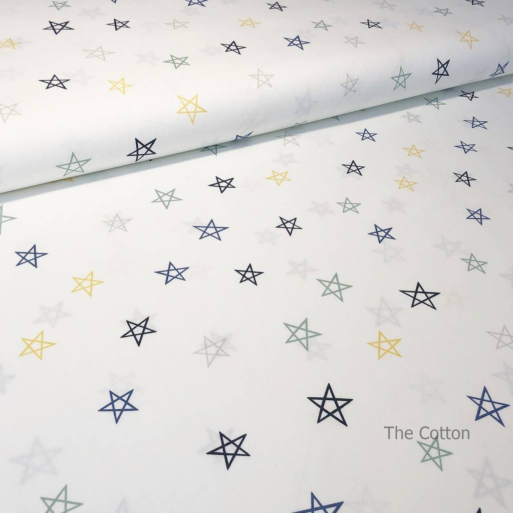 Ткань Хлопок Сатин Звезды, для детского постельного белья, текстиля, одежды