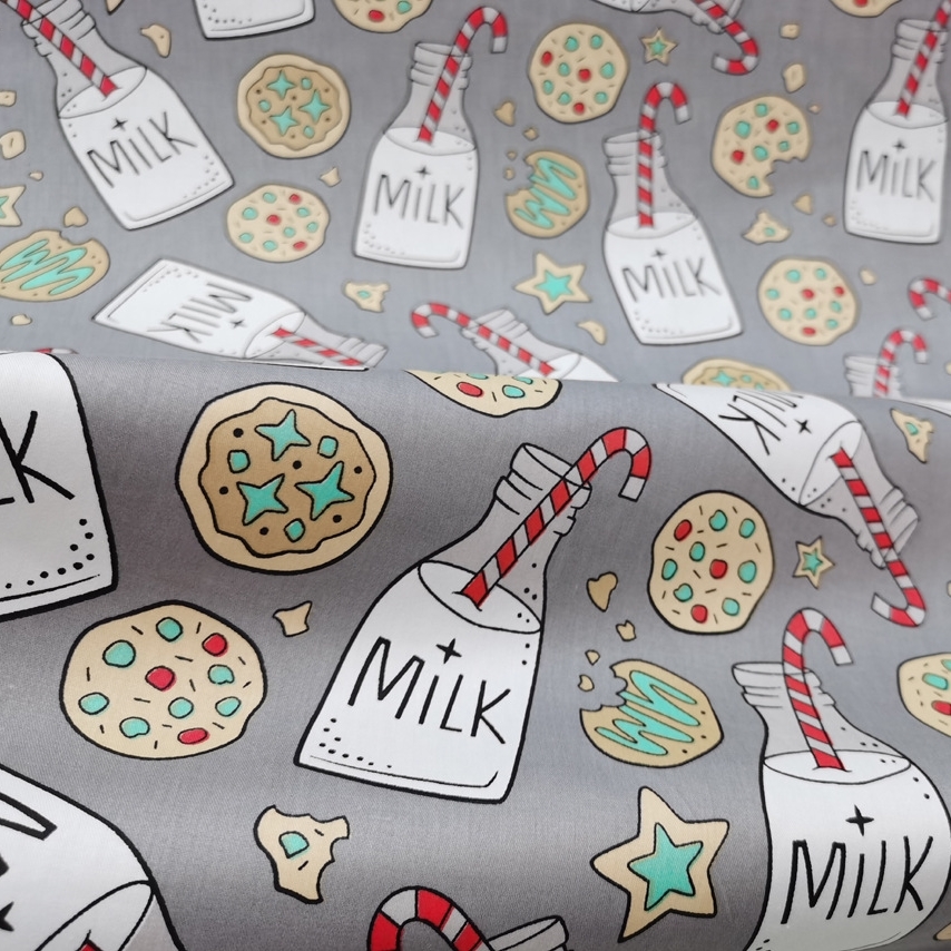 14.505.1. Бавовна Сатин - Молоко та пряники на сірому