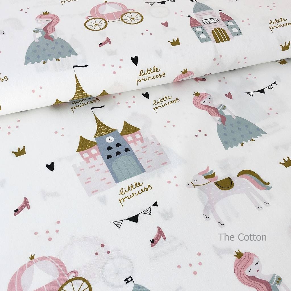 Сатин, хлопок 100% - детские ткани The Cotton - Принцесса и замок