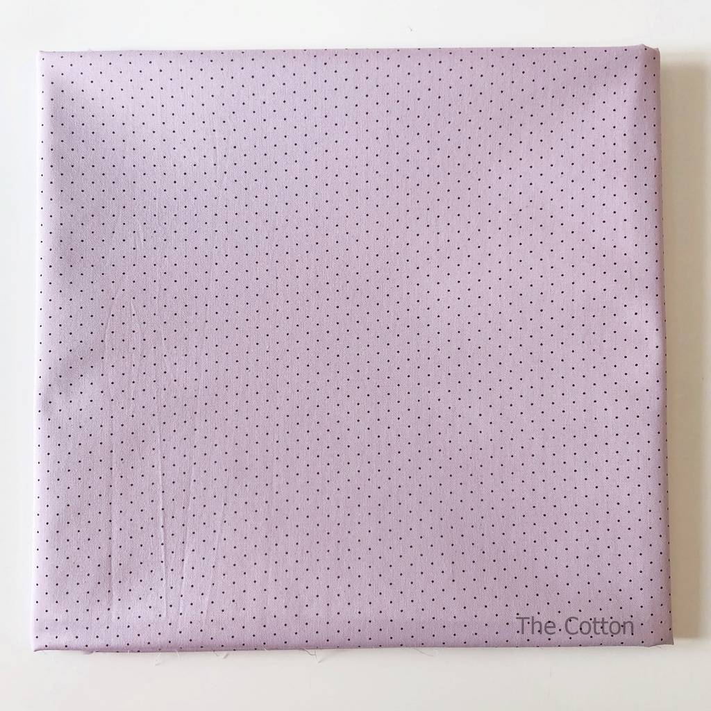 14.114.3. Відрізи бавовни - Сатин - Точки густі чорні на ліловому