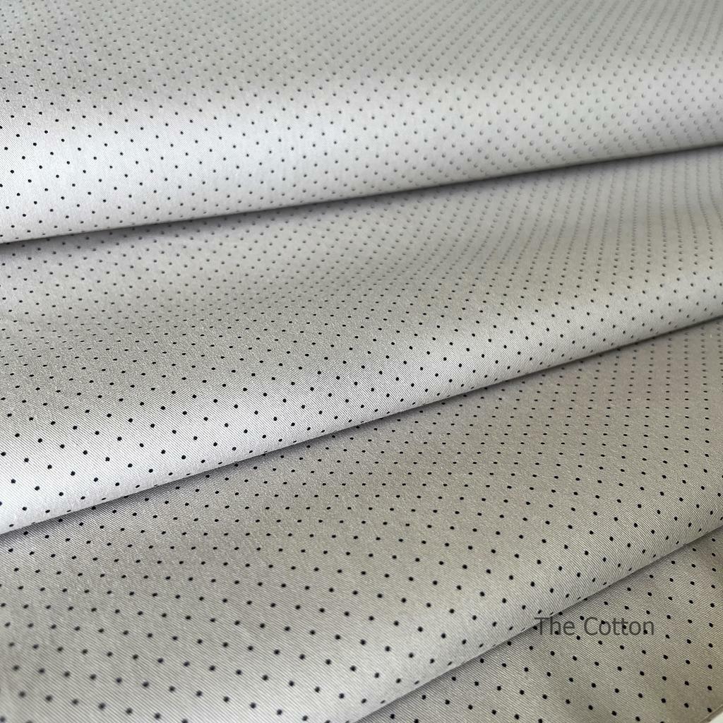 Бавовна сатин, продаж від 1 м -  Крапки густі на сірому