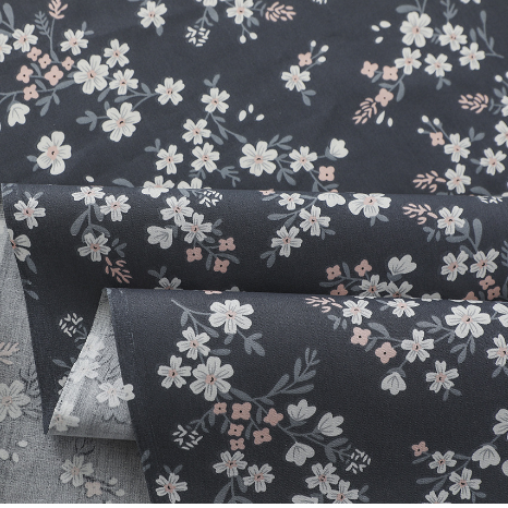 14.285.1. Відрізи бавовни - Сатин - Біло-пудрові квіти