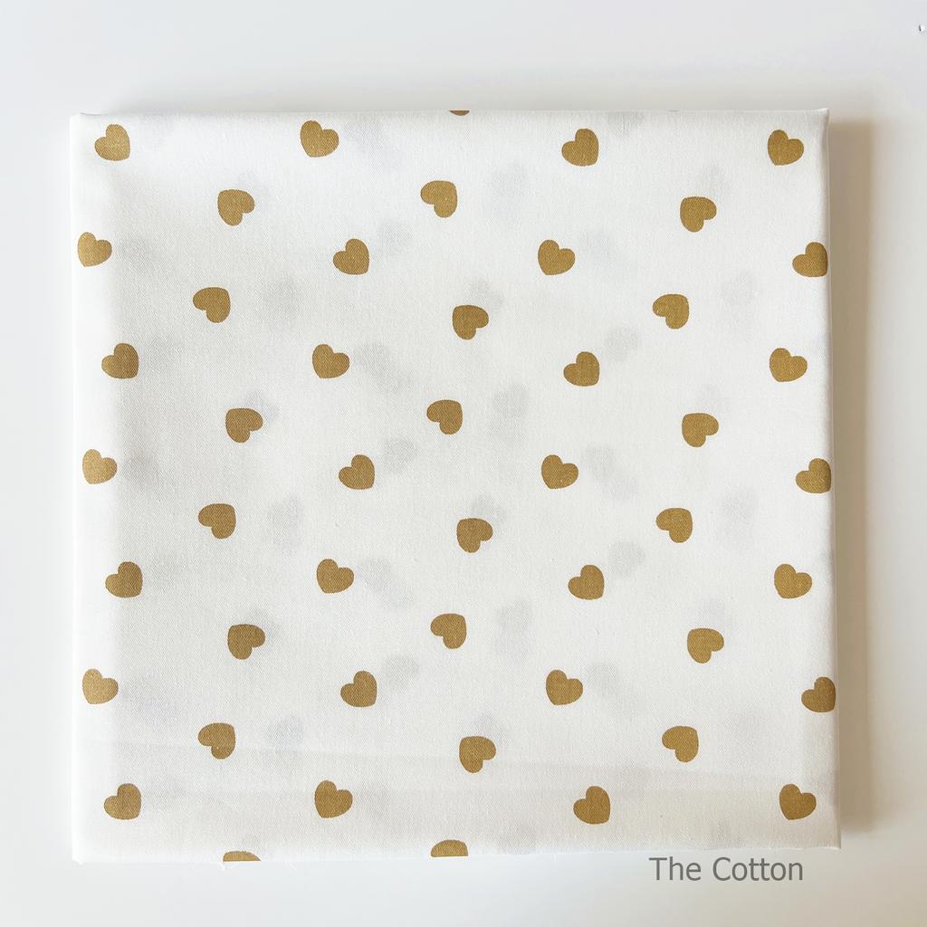 14.164.2. Відрізи бавовни - Сатин - Коричневі сердечки