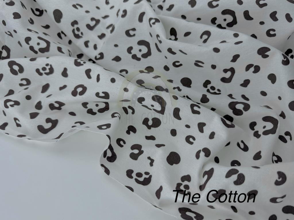 Фланель - Тепла бавовна - Леопард на білому