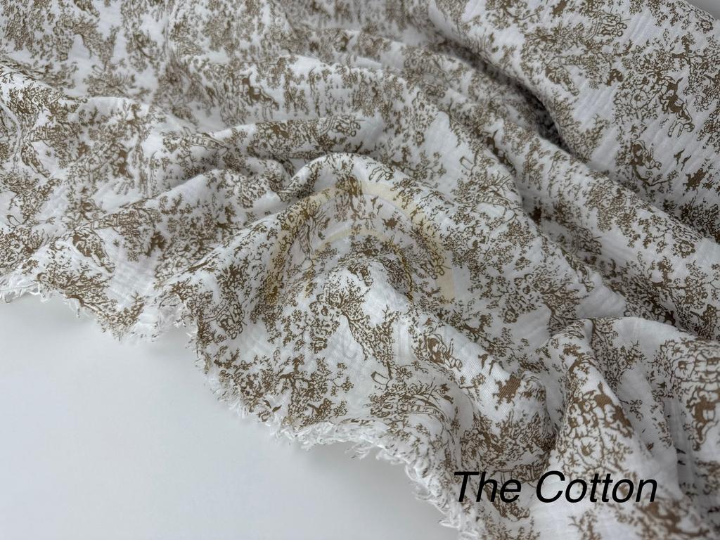 Муслін - Діор коричневий  на молочному