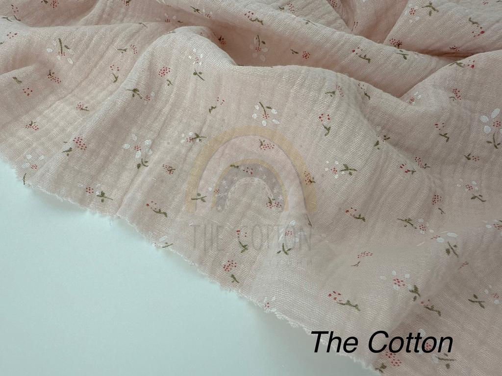 Муслін - Ромашки білі  на бежевому