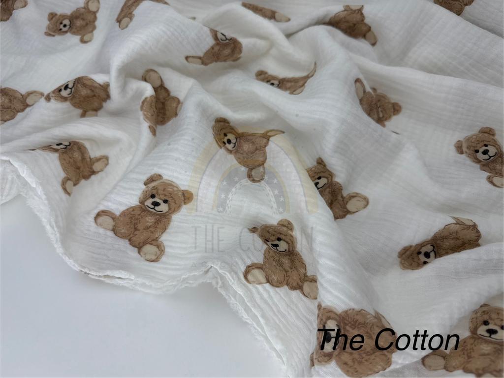 Муслін - Звірі ведмедики  на молочному