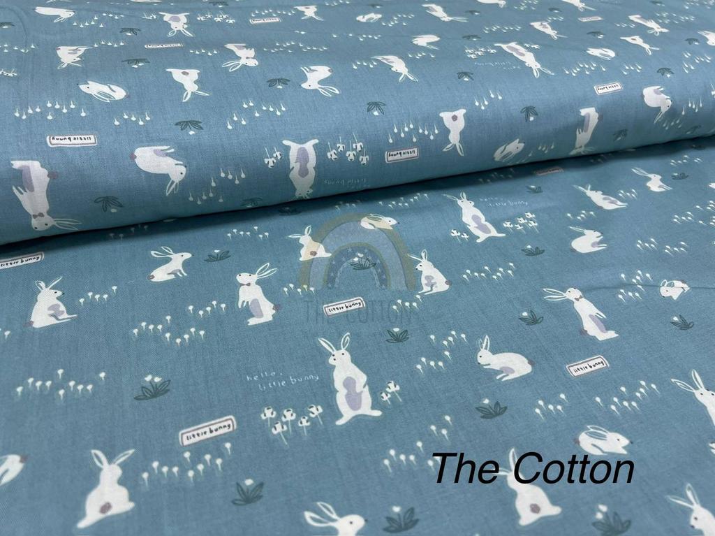 Бавовна Сатин - Звірі зайці на блакитному