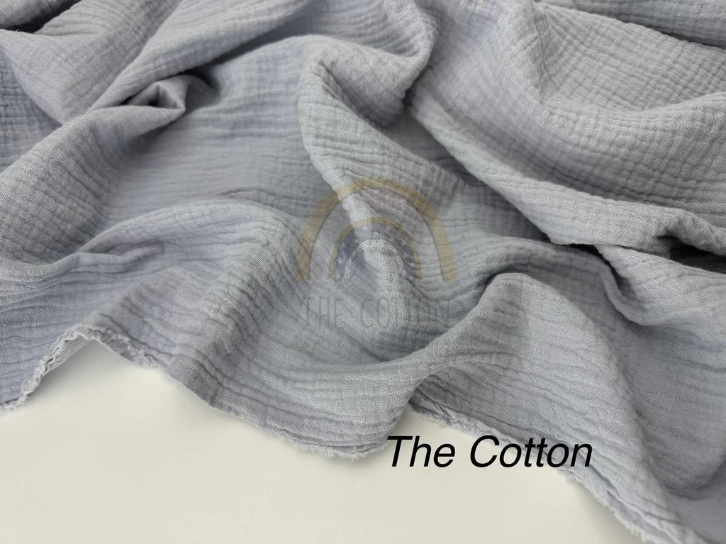 Муслін двошаровий - Однотон  світло-сірий (32)