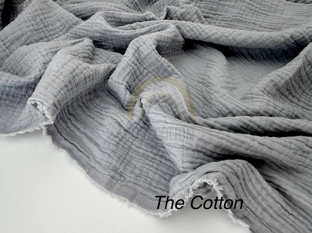 Муслін двошаровий - Однотон  сірий (50)