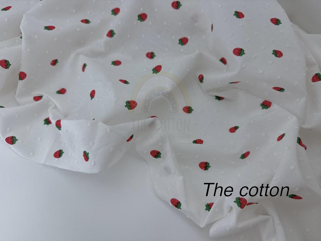 Батист в  мушку - Полуниці на молочному