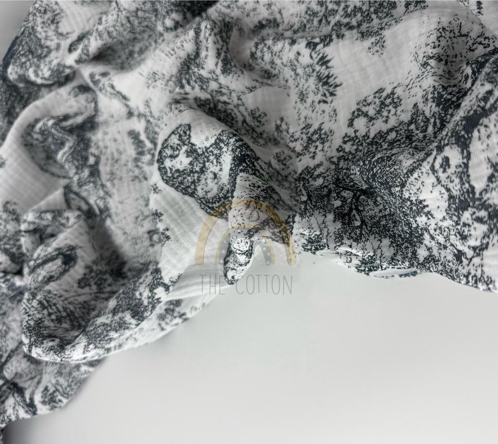 Муслін двошаровий - Діор рослинно-тваринний великий на молочному