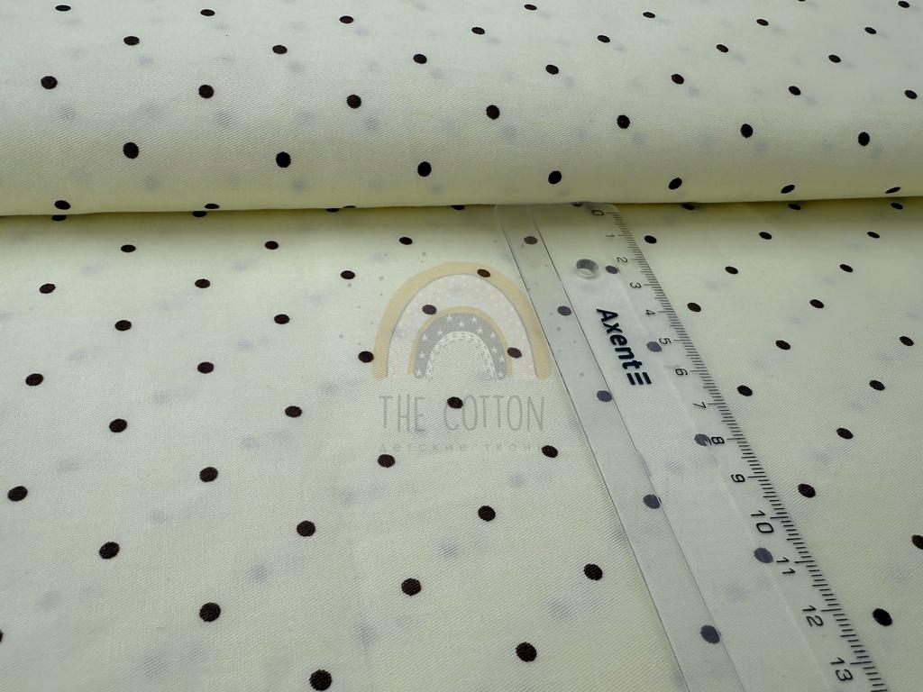 Бавовна Сатин - Середні чорні цятки на пісочному SP 1021