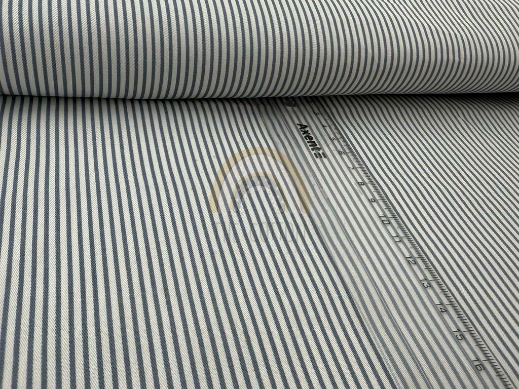 Бавовна Сатин - Сіра густа смужка на білому SP 1025