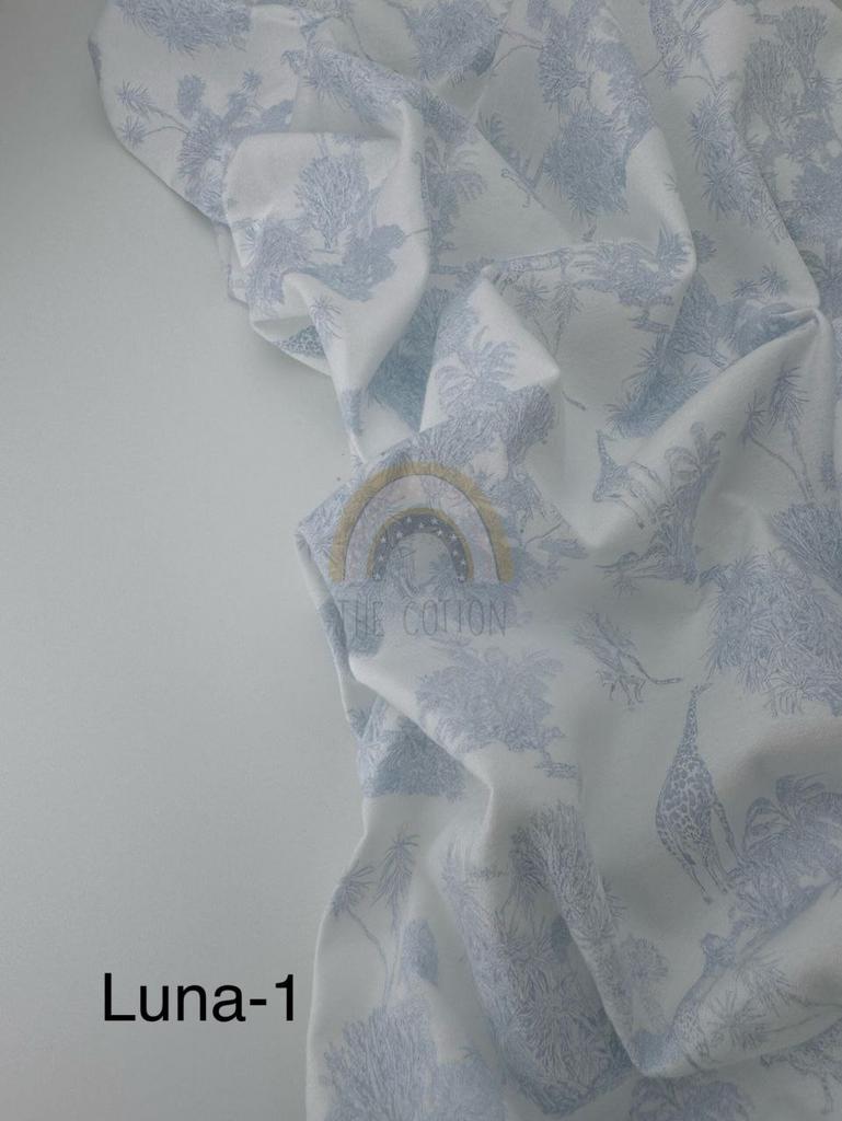 Фланель - Діор сафарі блакитний на молочному