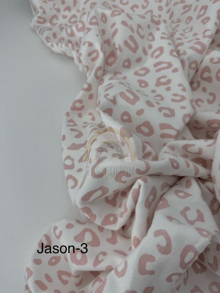 Фланель - Цятки леопард пудрово-рожеві на молочному