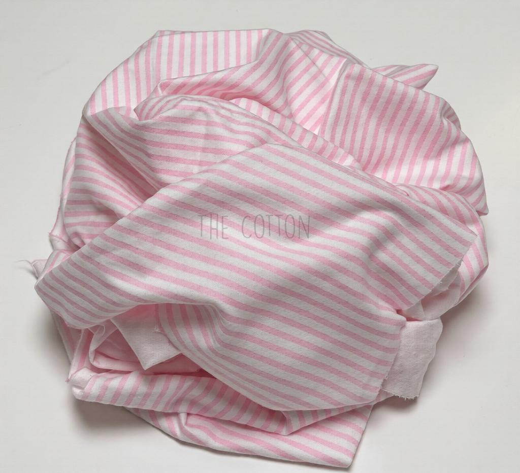 Фланель - Рожева густа смужка на молочному