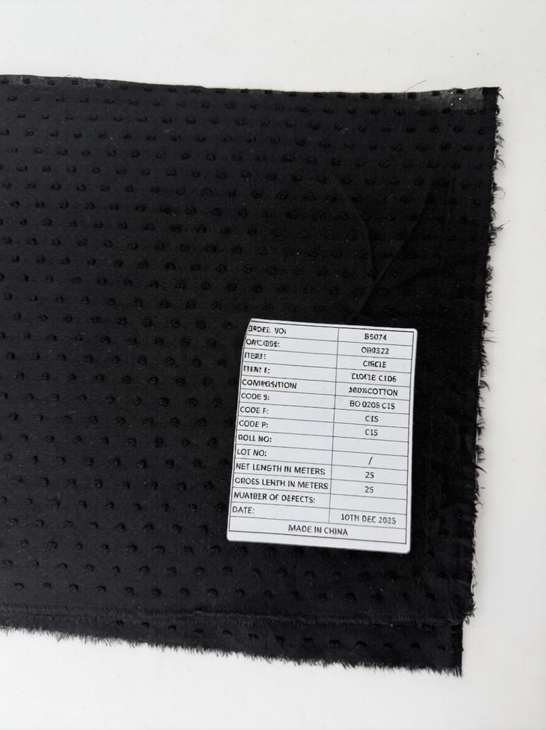 Батист вишивка - Однотон мушка чорний BO 0203 С 15