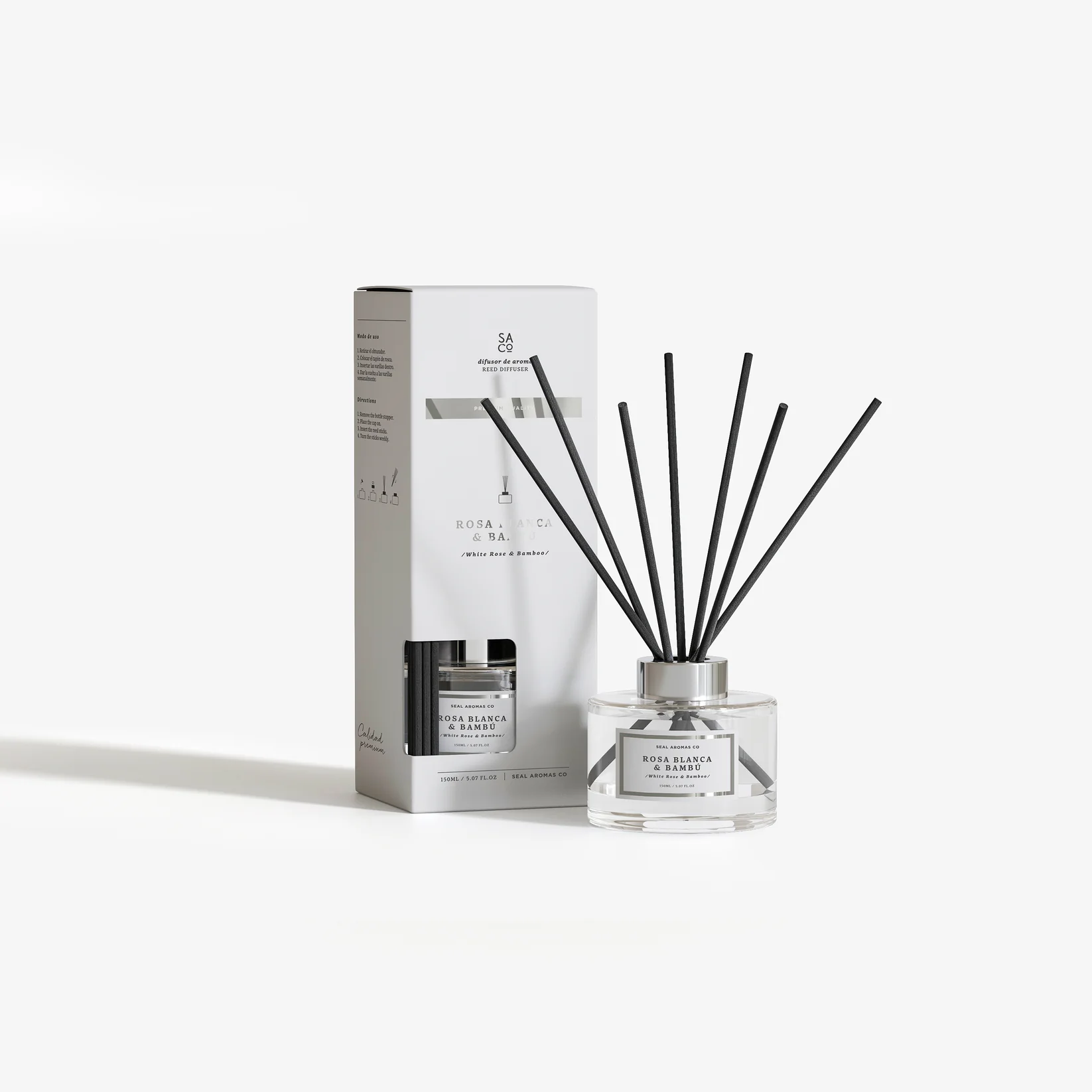 Premium Reed Diffuser - White Rose & Bamboo/Белая роза и бамбук 150ml