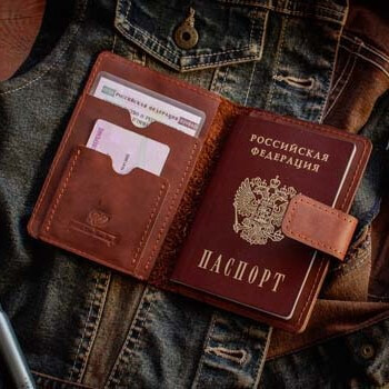 Кожаная обложка паспорт+автодокументы 