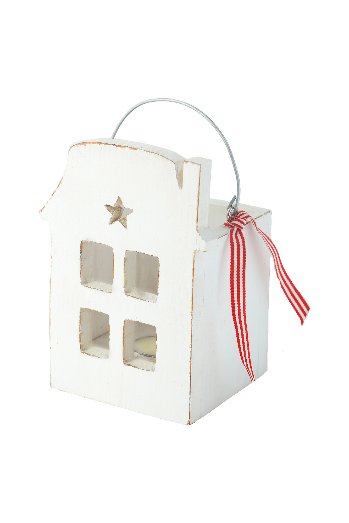 Підвічник дерев'яний "Будиночок" 16см білий DreamWood